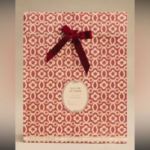 Sezane Gift Bag Floral Bow Pouch Holidays Gift Wrap Giving Christmas Large NEW